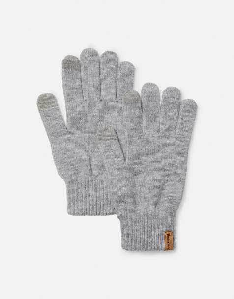 Timberland - Gants en maille côtelée - Gris moyen chiné - view 1