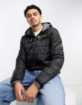 Timberland Garfield - Mid Weight hooded puffer jacket in black