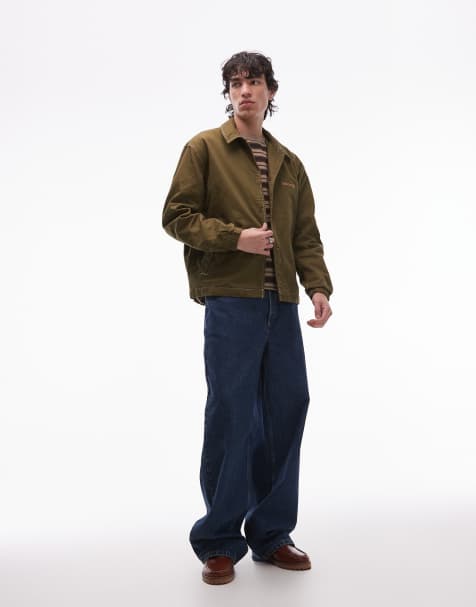 Timberland – Gefütterte Coachjacke aus gewaschenem Canvas in Olivgrün - view 1