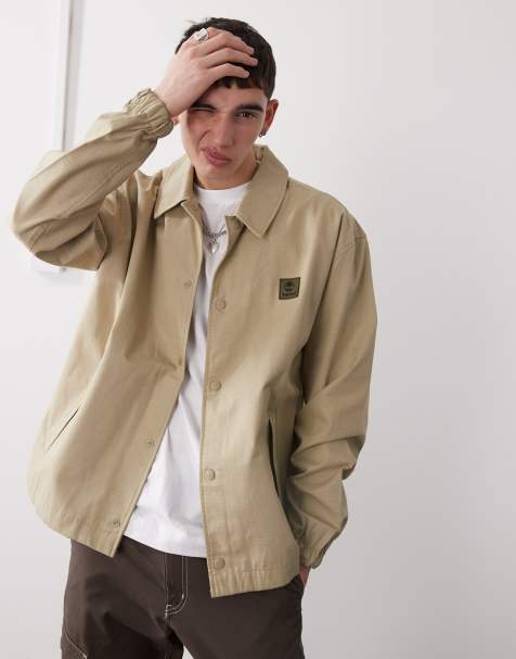 Timberland - Giacca coach in ripstop beige con logo sul petto - view 1