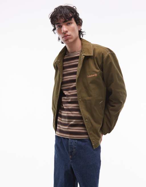 Timberland - Giacca coach in tela isolante verde oliva slavato, 2 di 5
