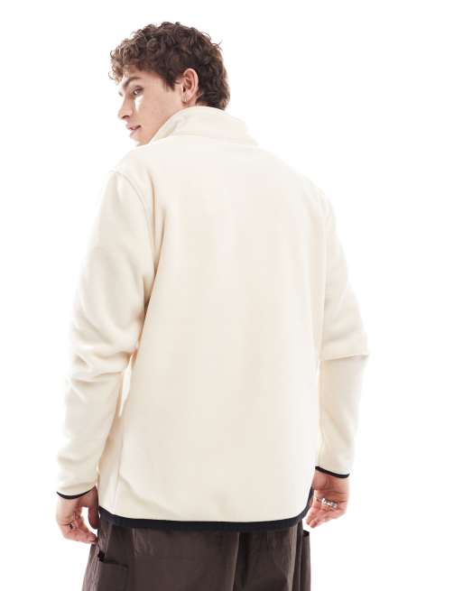EXNER Giacca In Pile Uomo 5XL Bianco – Calda, Traspirante, Con Zip Integrale E Colletto Alto – Ideale Per L'inverno E Attività Outdoor