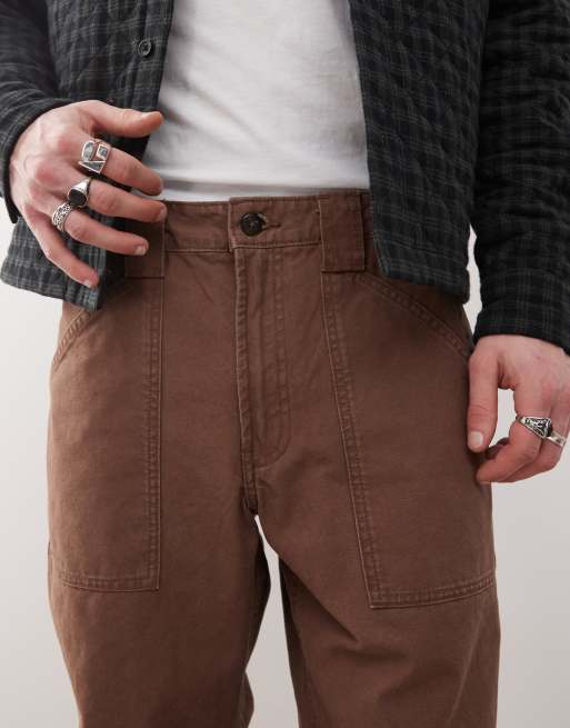 Timberland - Goffstown - Broek van canvas met wassing en zakken in bruin, 5 van 5