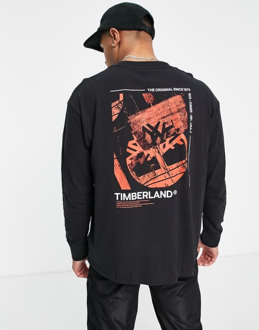 【Timberland】 ★ Graphic Long Sleeve ★ Black Timberland Graphic long sleeve t-shirt in black | ASOS