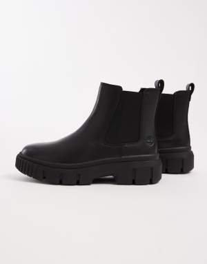 Timberland greyfield chelsea boots in black full grain leather