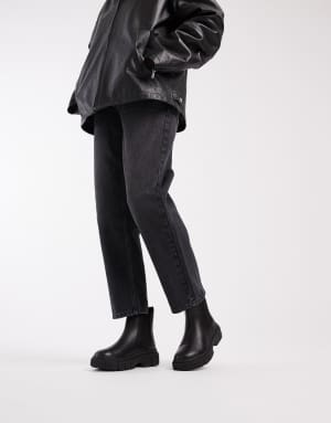 Timberland greyfield chelsea boots in black full grain leather