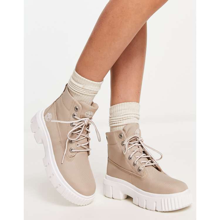 Beige timberland hot sale boots womens