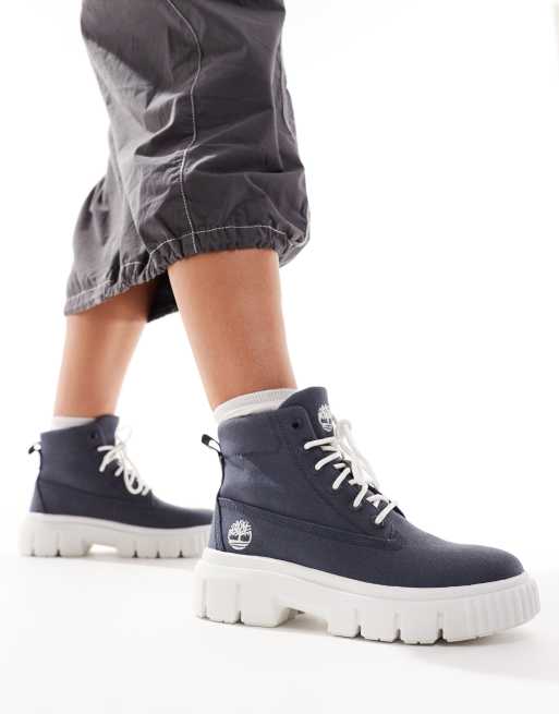 Timberland - Greyfield - Marineblå støvler med snørebånd