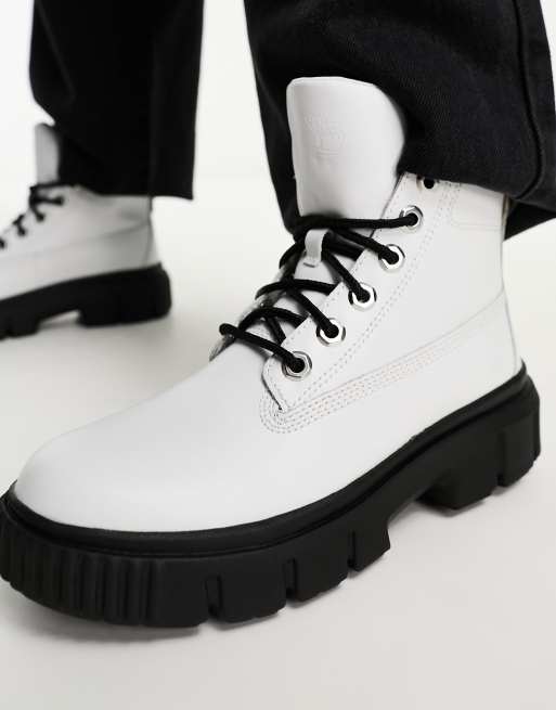 Timberland – Greyfield – Stiefel aus Vollnarbenleder in Weiß, 3 von 4