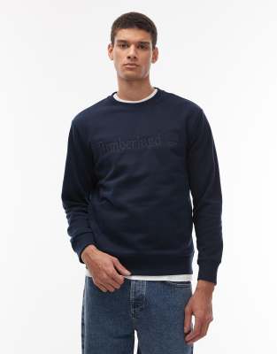 Timberland Timberland Hampthon embroidered chest logo sweatshirt in navy-Blue