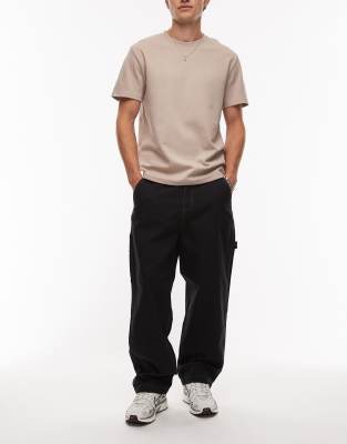 Timberland Timberland heavy canvas pocket loose fit carpenter trousers in black