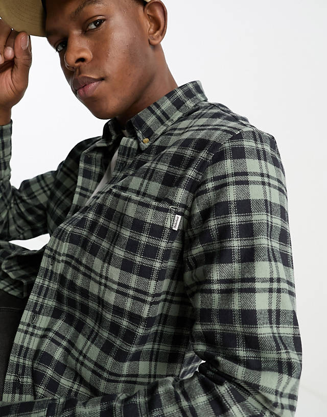 Timberland - heavy flannel check shirt in green