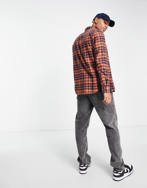 Timberland Heavy flannel check shirt in orange