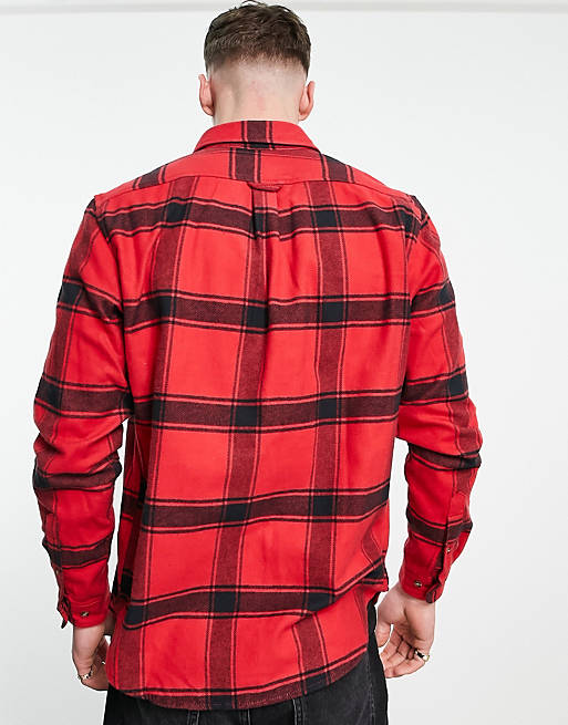  Timberland Heavy Flannel check shirt in red 