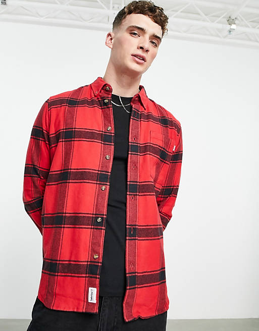  Timberland Heavy Flannel check shirt in red 