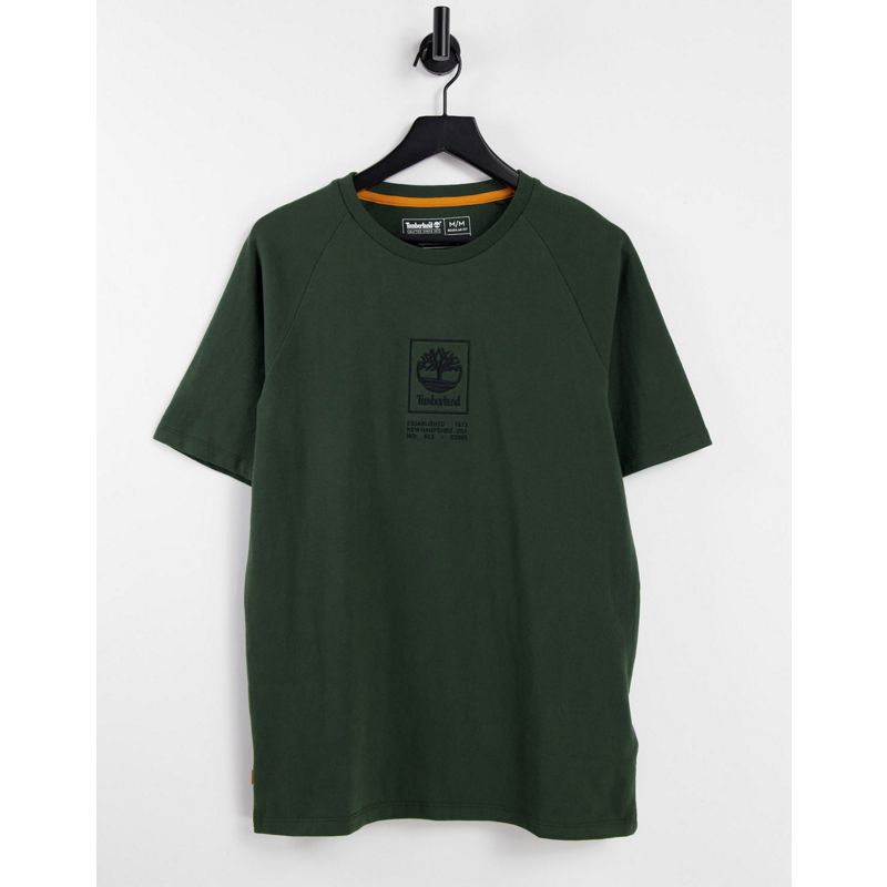 Activewear vaJ89 Timberland - Heavy Weight Stack - T-shirt verde scuro con logo
