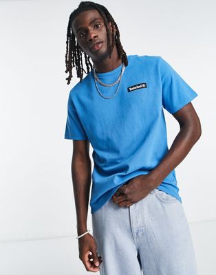 Timberland Heavy Weight woven badge t-shirt in blue - ASOS Price Checker
