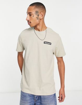 Timberland Heavy Weight woven badge t-shirt in beige - ASOS Price Checker