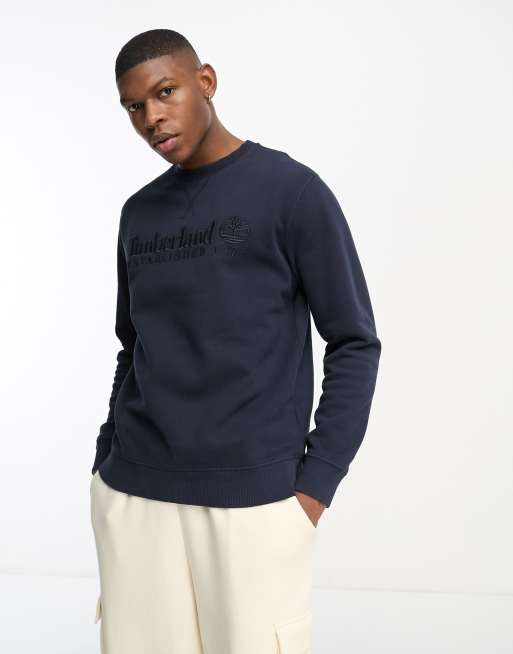 Timberland Heritage Est. 1973 sweatshirt in navy ASOS