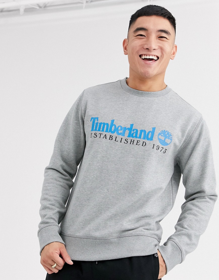 Timberland – Heritage – Grå sweatshirt med logga på bröstet