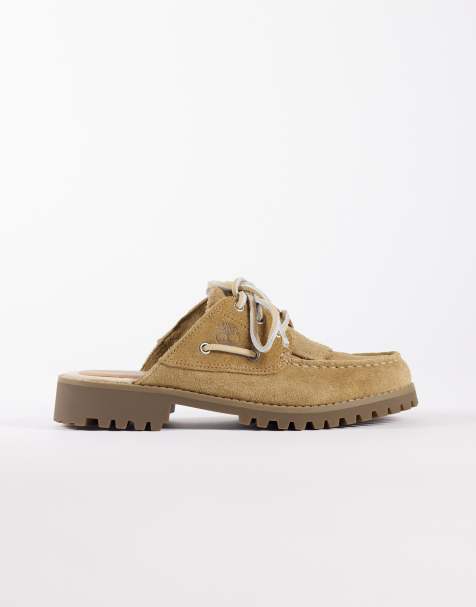 Timberland – Heritage Noreen – Beżowe zamszowe buty bez pięt - view 1