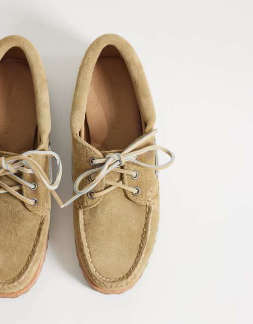 Timberland Heritage noreen boat shoes in medium beige suede, 3 of 4