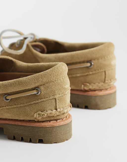 Timberland Heritage noreen boat shoes in medium beige suede, 4 of 4