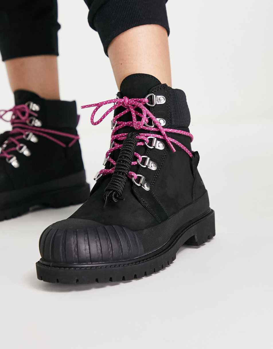 Timberland Heritage rubber toe boots in black