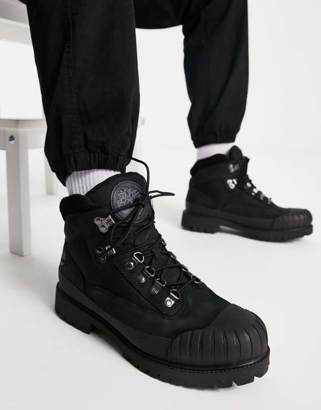 Timberland Heritage rubber toe hiker boots in black