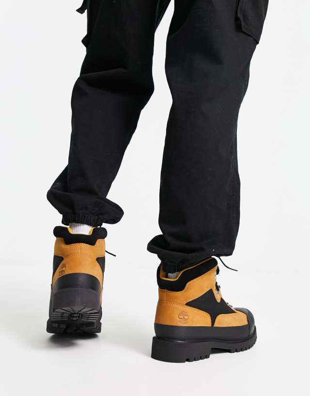 Timberland Heritage rubber toe hiker boots in wheat tan 1