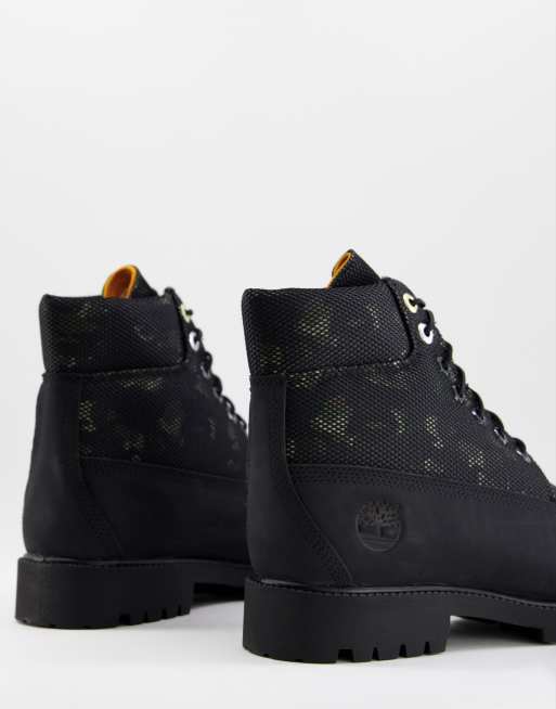 Timberland Heritage Scarponcini impermeabili neri e mimetici ASOS