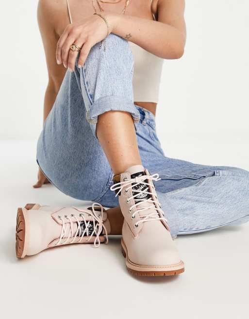Timberland Heritage Scarponcini rosa da 6 pollici con suola