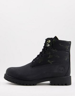 Timberland Heritage WP camo boots in black | ASOS