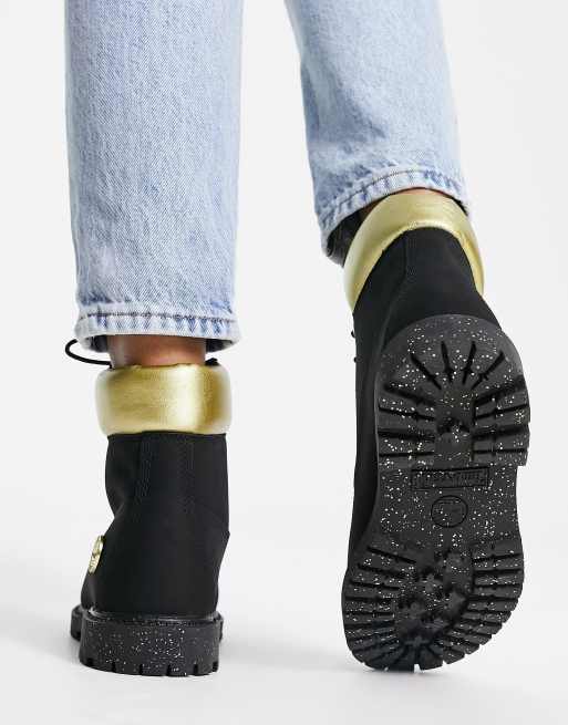 Timberland - Hert - 6 inch laarzen met cupzool in zwart/goud, 3 van 4