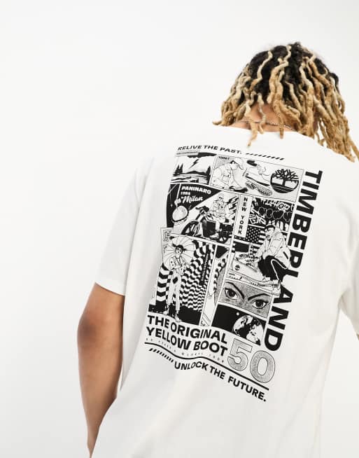 Selected Homme - T-shirt oversize avec imprimé fleur au dos - Marron