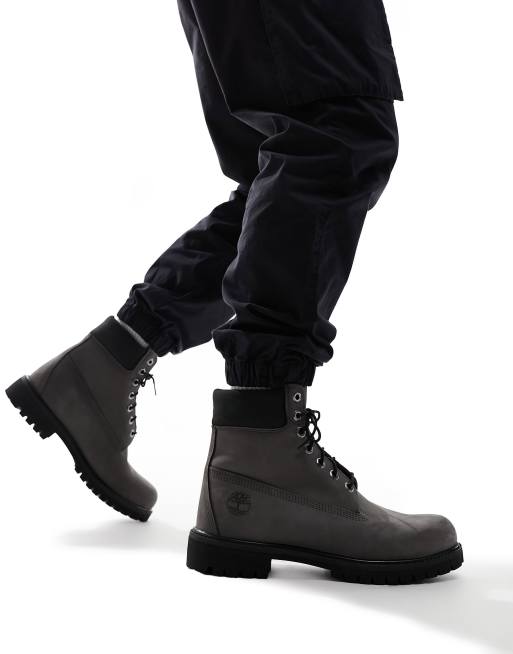 Timberland Hochwertige Stiefel aus Nubukleder in Grau 6 Zoll Schaftlange