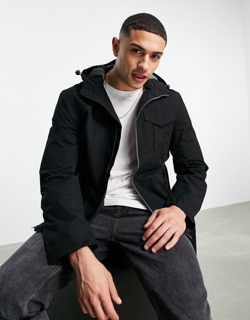 Timberland hooded jacket in black | ASOS