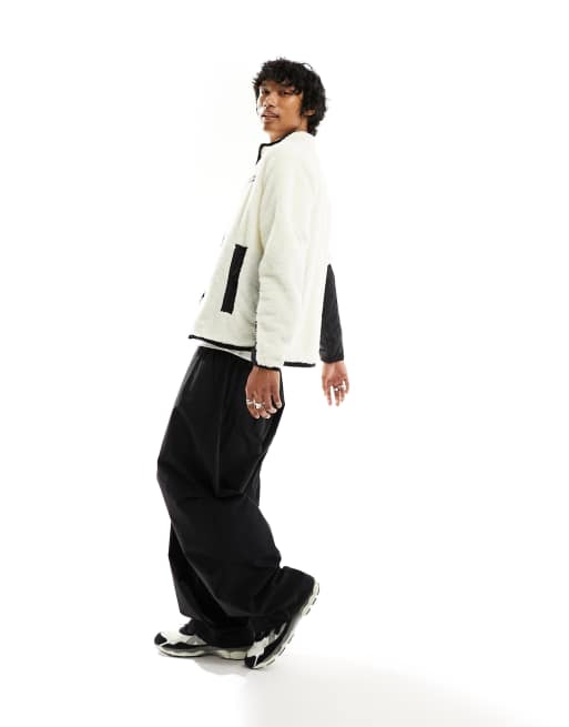 Timberland - Hoogpolig fleece borgjack in gebroken wit