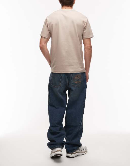 Timberland - Jean baggy avec poche à logo - Bleu délavé moyen, 2 de 5