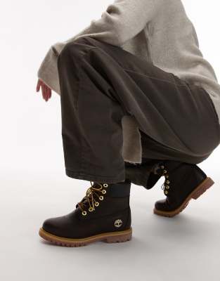Timberland - Kaffebrune 6-tommer-støvler i læder - view 1