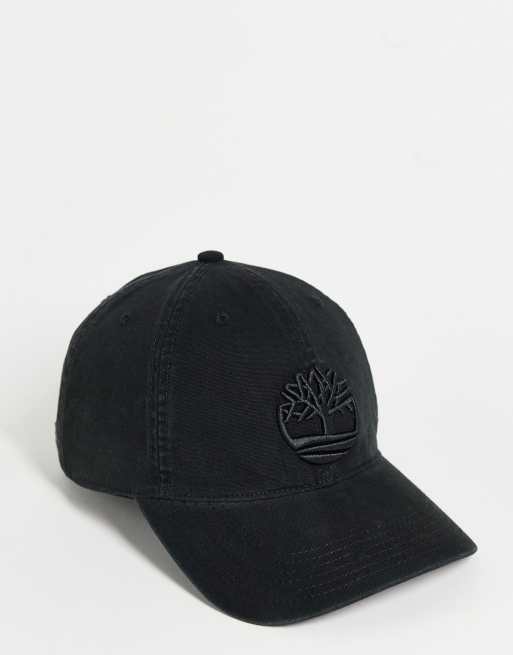 Timberland – Kappe aus Baumwollcanvas in Schwarz