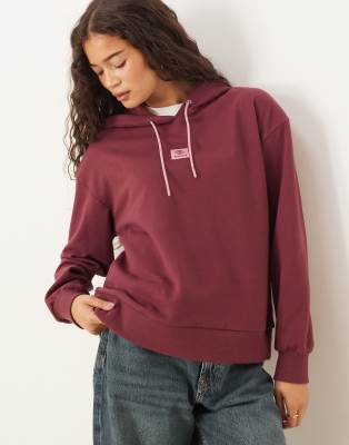 Timberland - Kapuzenpullover aus Loopback-Stoff in Burgunderrot