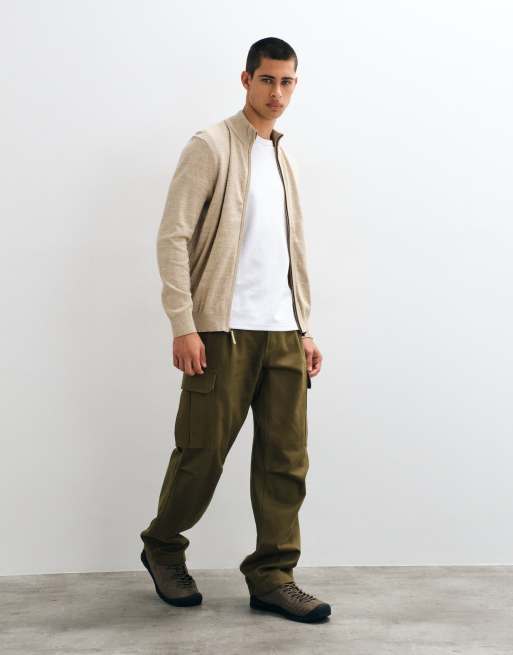 Timberland katoenen sweater met ritssluiting in licht gemêleerd havermout, 3 van 5