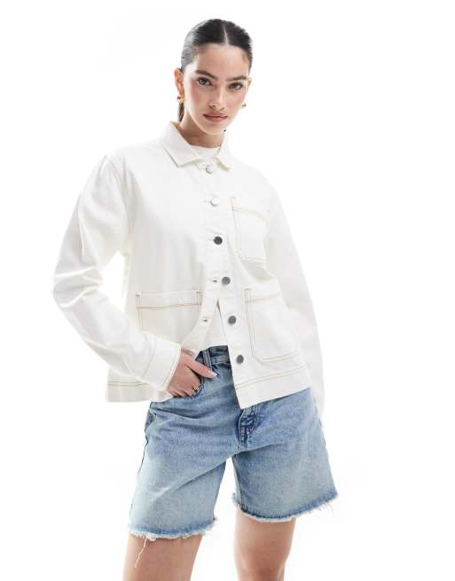 Timberland - Kempshire - Veste de travail en denim - Blanc vintage