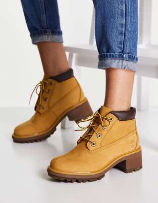 Timberland Kinsley WP Nellie heeled boots in wheat tan