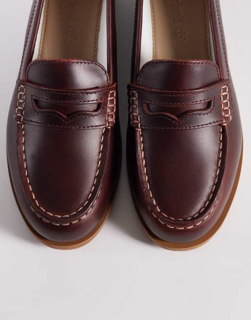 Timberland - Klassieke bootloafers van volnerf leer in bordeauxrood, 3 van 4
