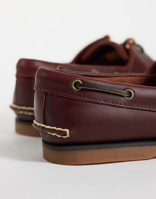 Timberland klassische 2-Augen-Bootsschuhe aus braunem Leder, 3 von 4