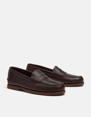 Klassische Loafer aus Vollnarbenleder in Dunkelbraun-Brown Brown 39.5