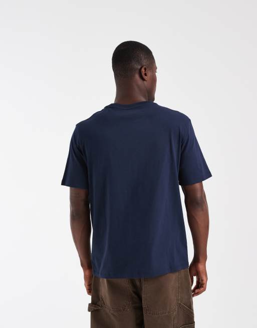 Timberland – Kurzärmliges T-Shirt in dunklem Saphirblau mit Stapellogo, 5 von 5