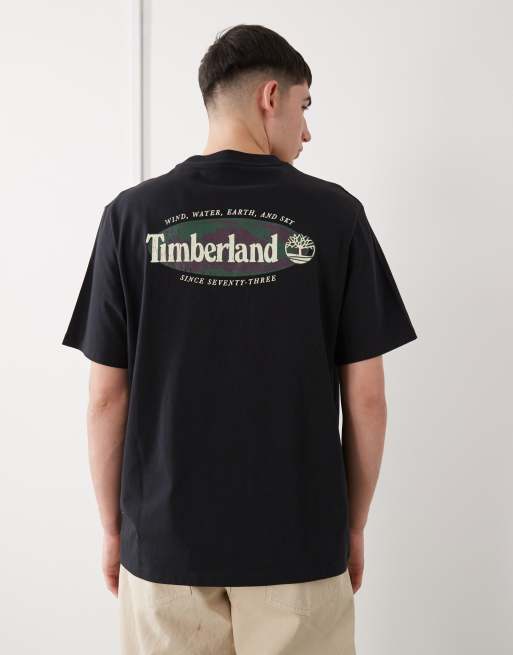 Timberland – Kurzärmliges T-Shirt in Schwarz mit ovalem Logo-Print, 3 von 5